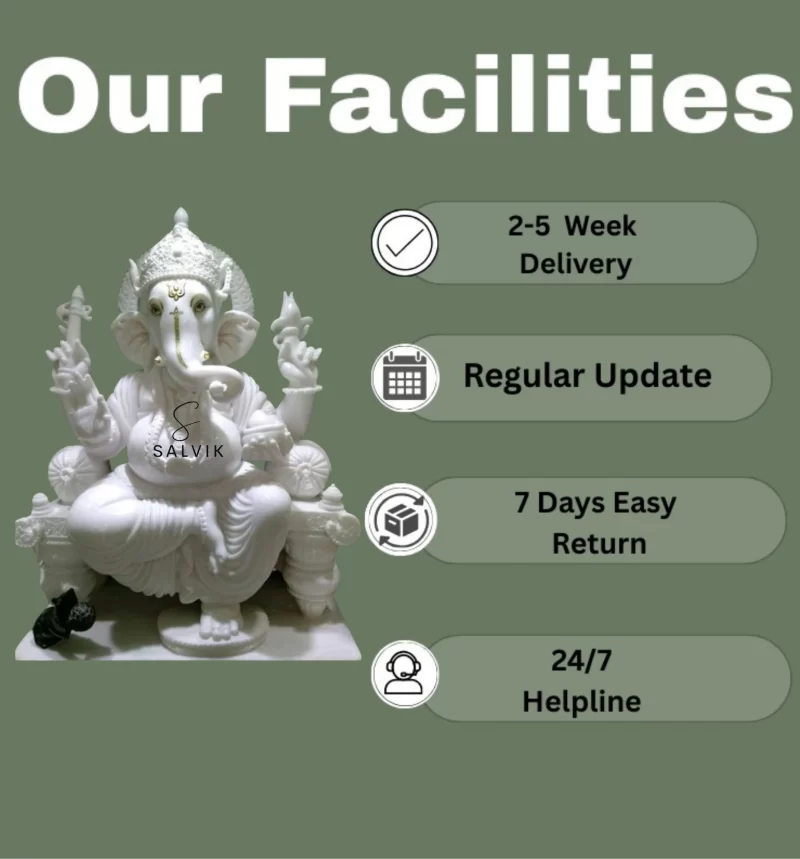 Ganpati white marble idol 2
