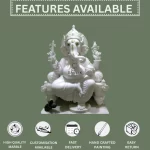 Ganpati white marble idol1