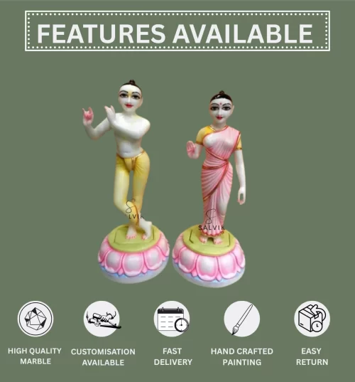 Marble Iskcon Radha Krishna Statue 1