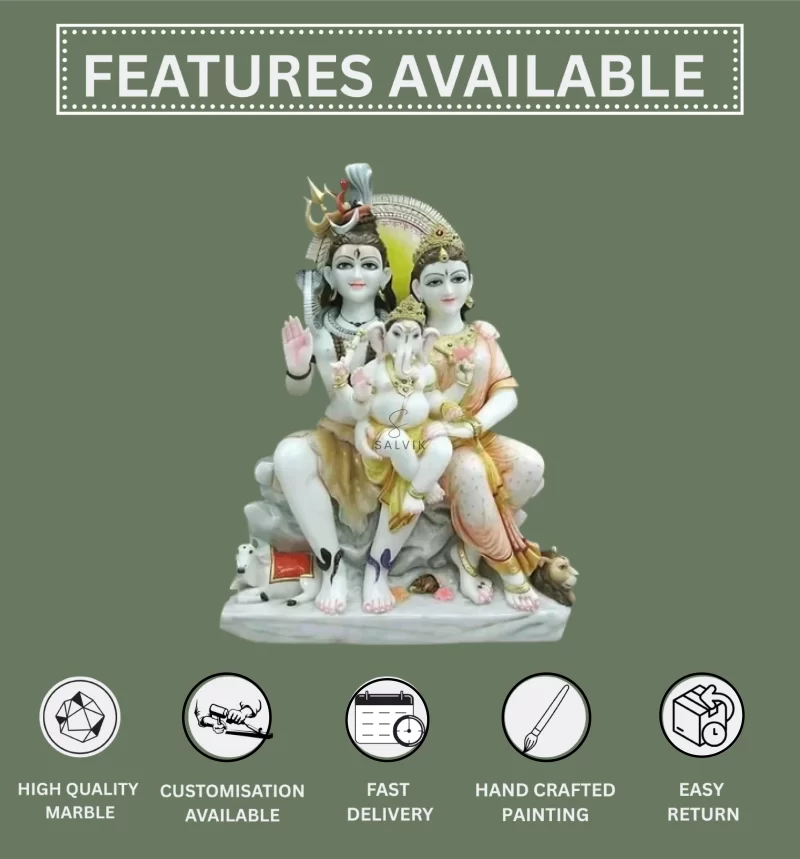 Shiv parivar marble statue 1