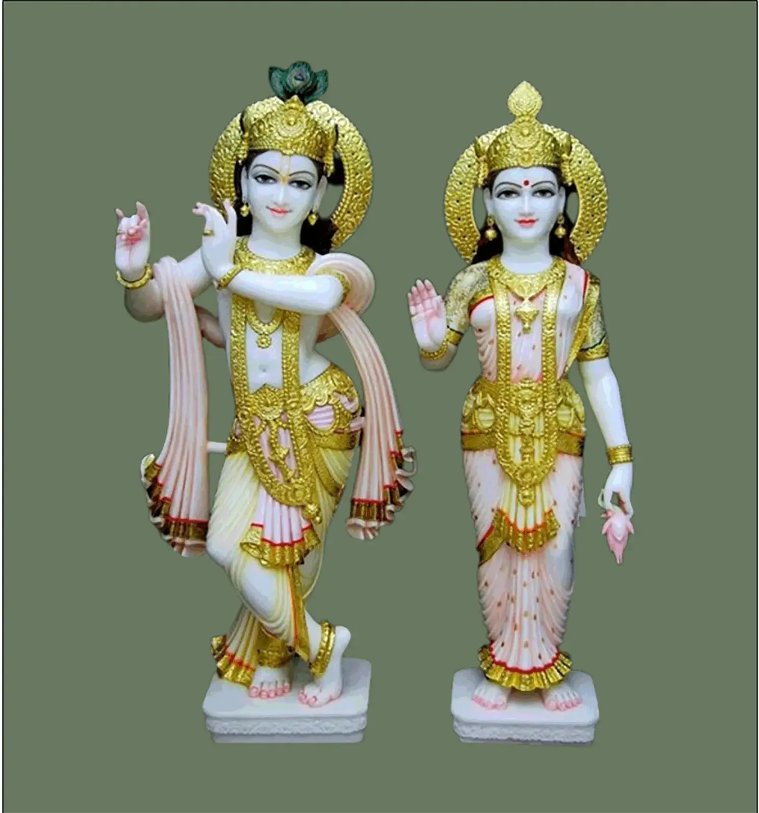 Radha Krishna Marble Statue