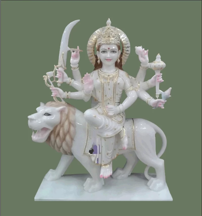 Durga Marble Statue