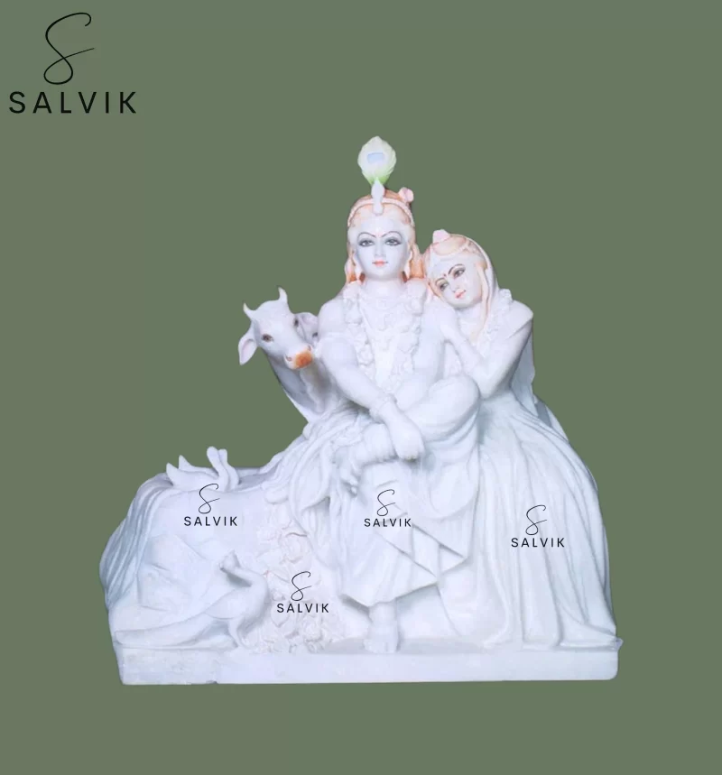 marble radha krishna statue