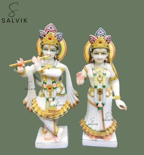 marble radha krishna murti