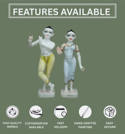 Iskcon Radha Krishna Marble Statue 1