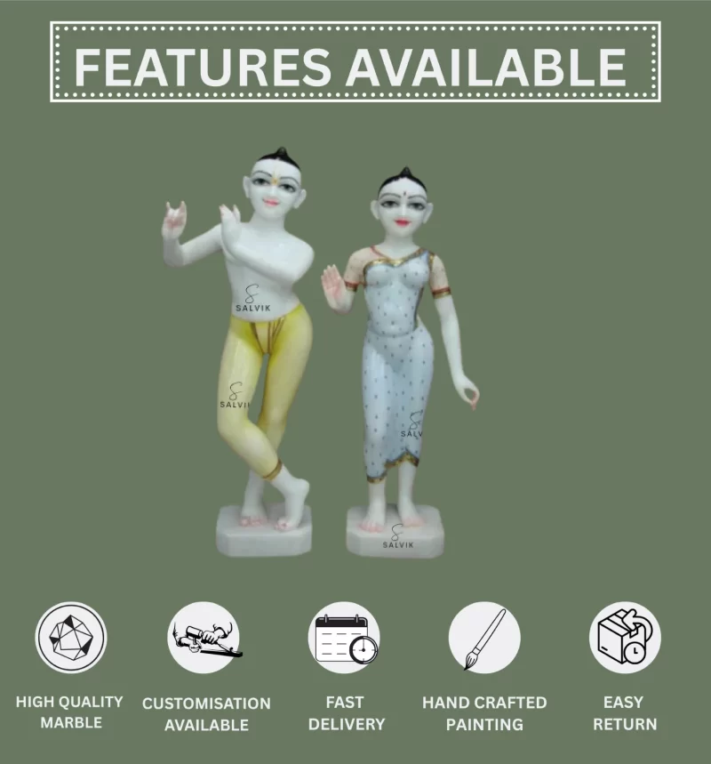 Iskcon Radha Krishna Marble Statue 1