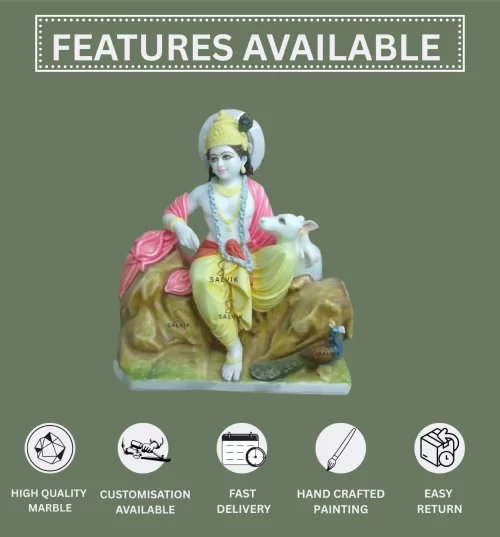 Lord Krishna Marble Statue 1