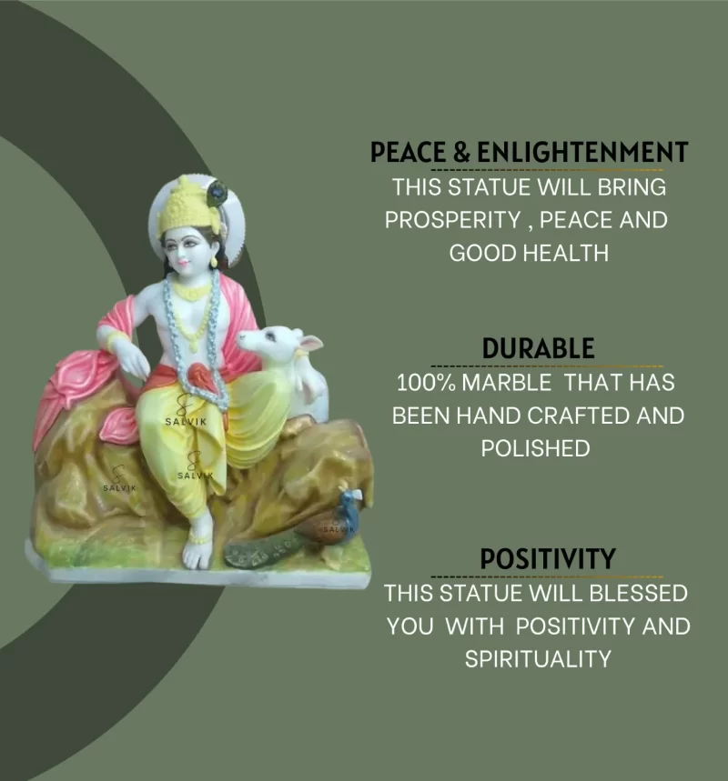 Lord Krishna Marble Statue 3