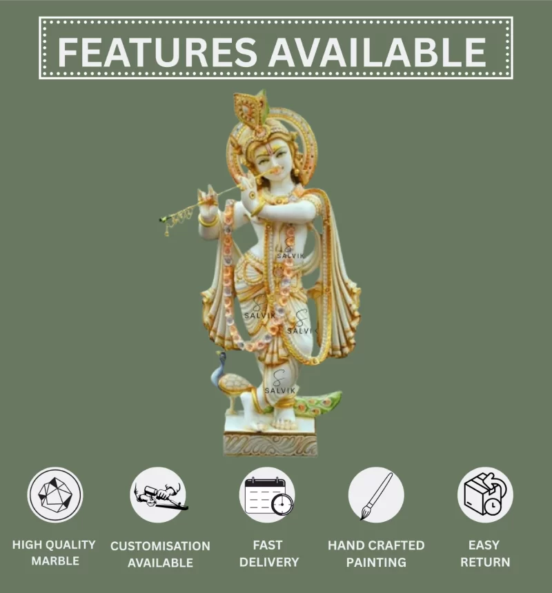 Marble Krishna Statue (12-36 inch) 1