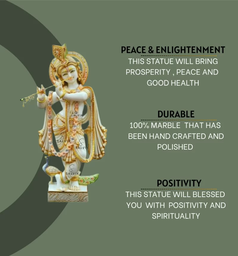Marble Krishna Statue (12-36 inch) 3