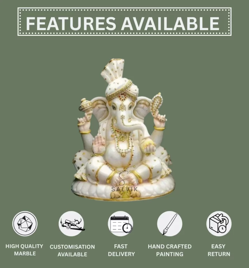 Marble ganpati murti 3 1