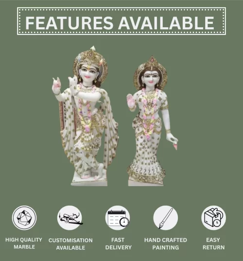 Radha Krishna Idol Marble 11