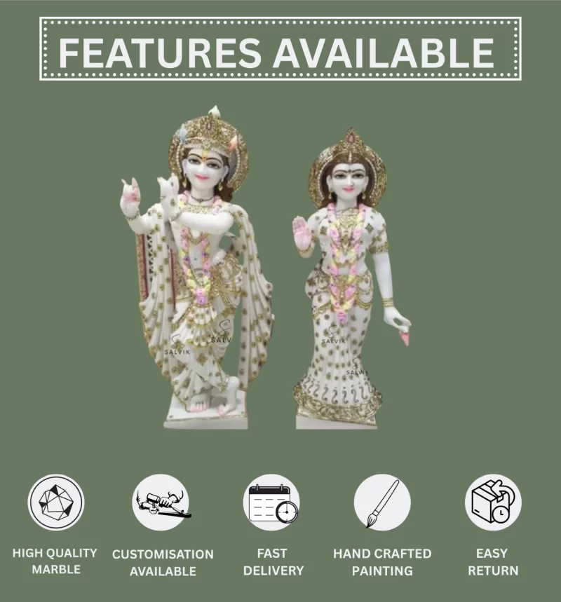 Radha Krishna Idol Marble 11