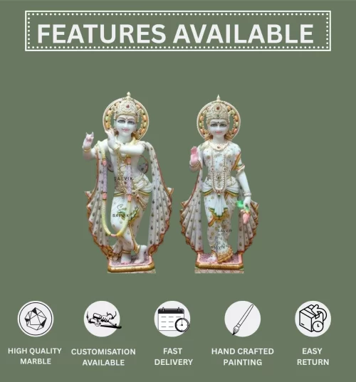 Radha Krishna Marble Murti for Home Temple 1