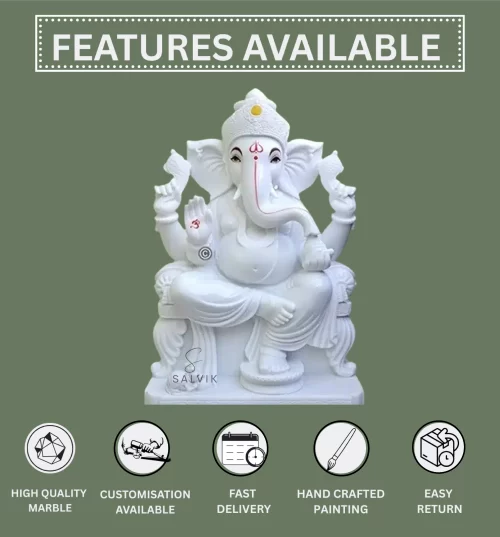 White Marble Ganesh Statue 1