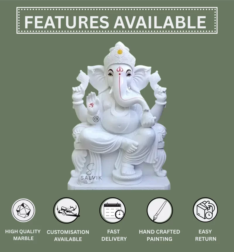 White Marble Ganesh Statue 1