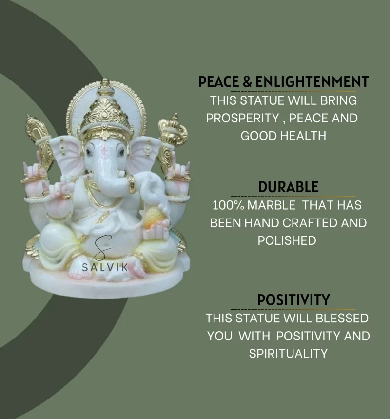 Small Marble Ganesh Murti 1 2 3