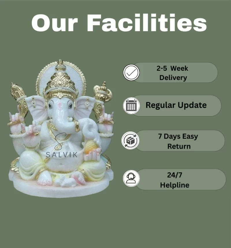 Small Marble Ganesh Murti 1 2