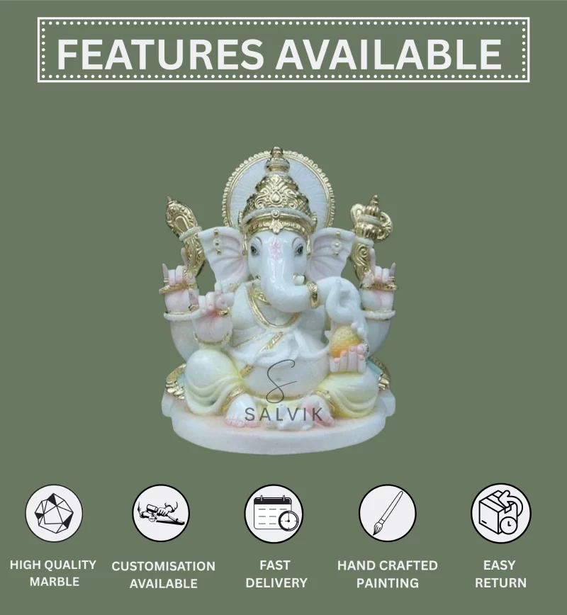 Small Marble Ganesh Murti 1