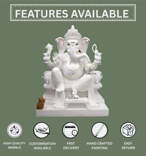 White Dhoti Ganpati Murti 1