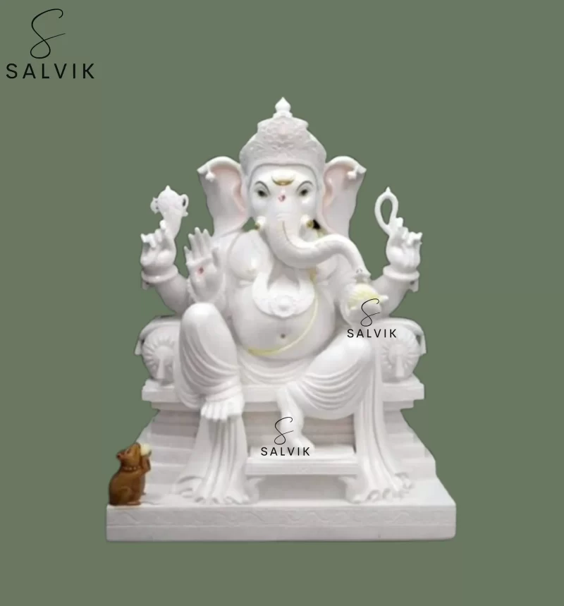 white dhoti ganpati murti