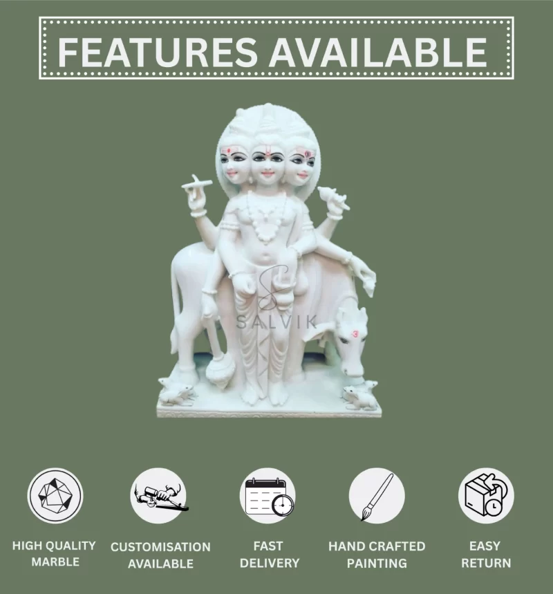 Dattatreya marble statue 2 feet 1