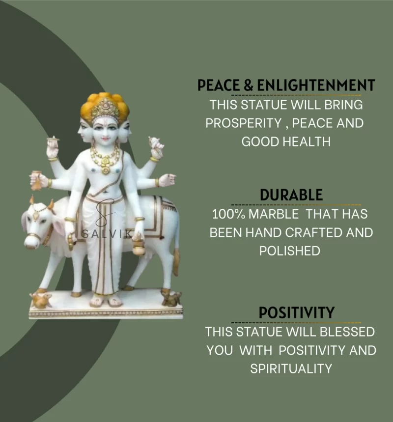Dattatreya marble statue 3