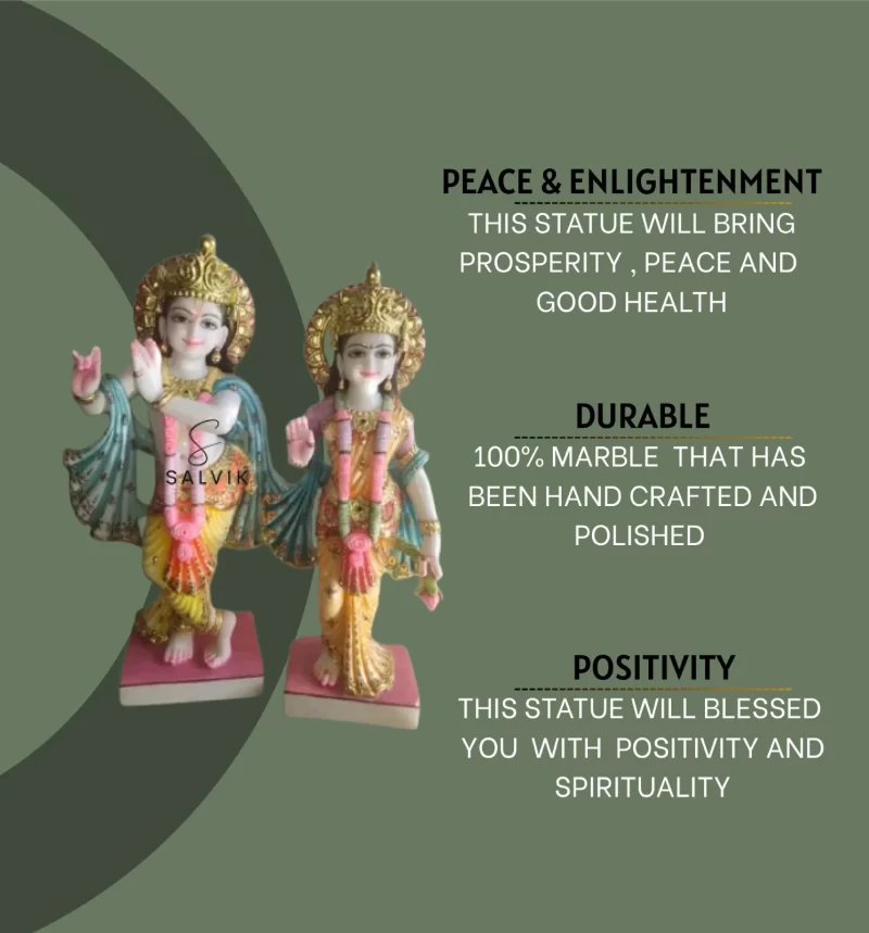 Radha Krishna Marble Murti 1 Feet 3